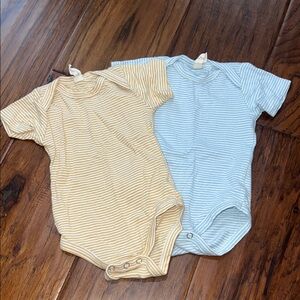Charming Striped Bodysuits in Cream and Blue